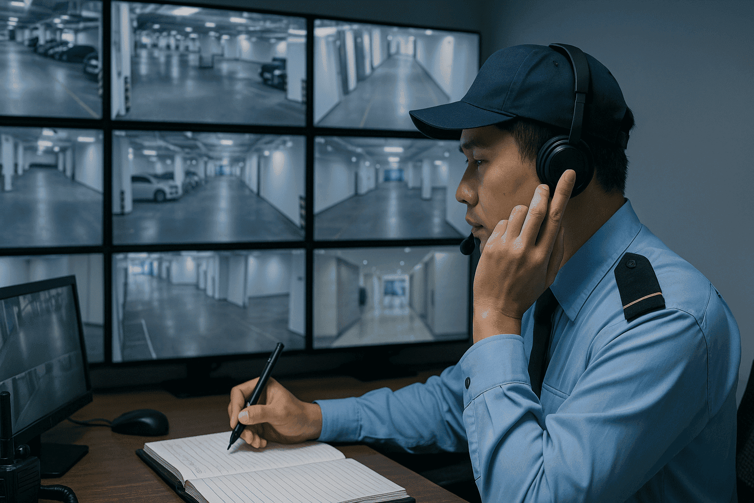 Bảo vệ văn phòng giám sát phòng camera trung tâm