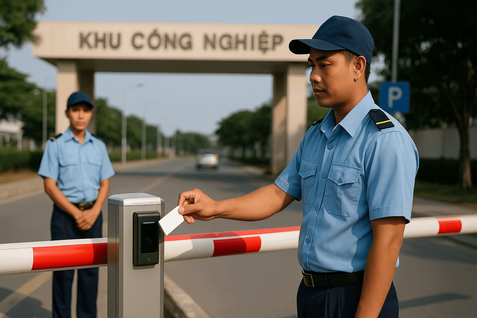 Kiểm soát cổng ra vào dịch vụ bảo vệ khu công nghiệp