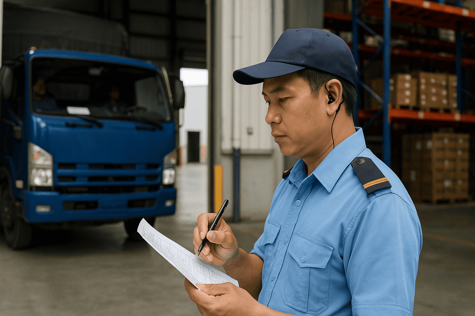 Bảo vệ Tây Ninh giám sát khu kho bãi, đối chiếu chứng từ khi xe vào bến
