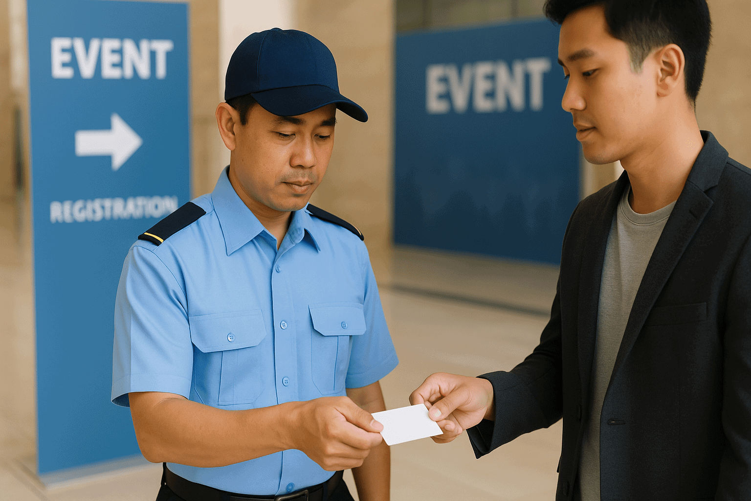 Bảo vệ sự kiện kiểm soát khách mời tại cổng vào