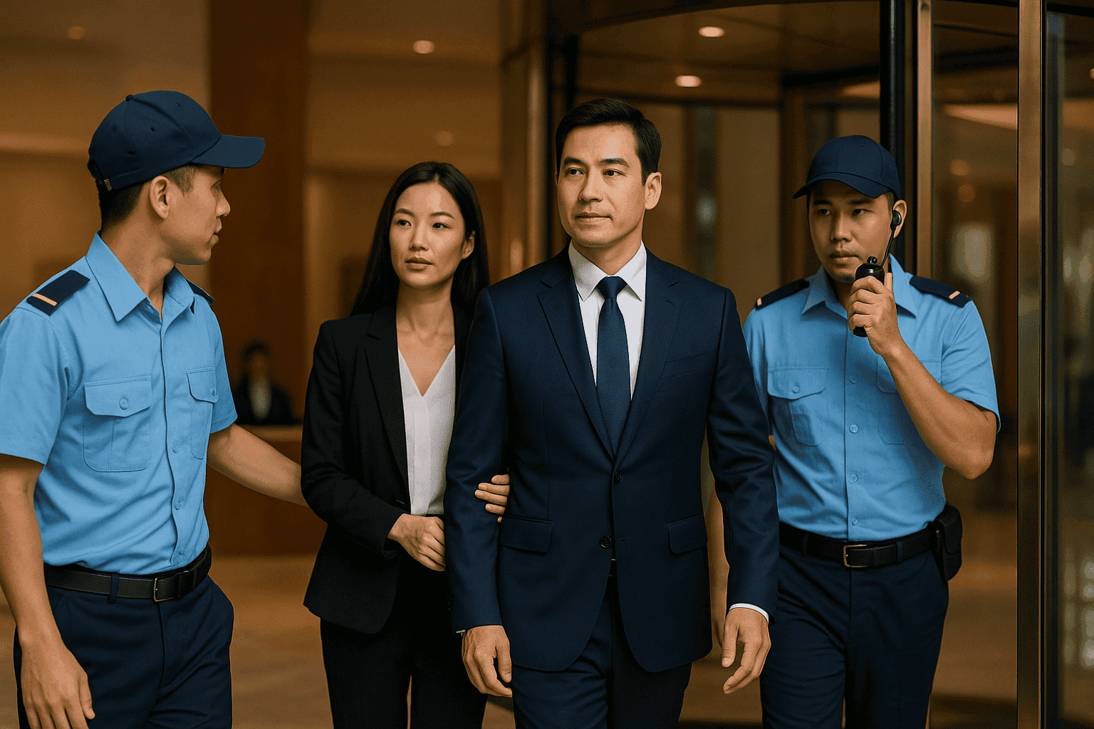 Đón VIP tại sảnh khách sạn dịch vụ bảo vệ yếu nhân
