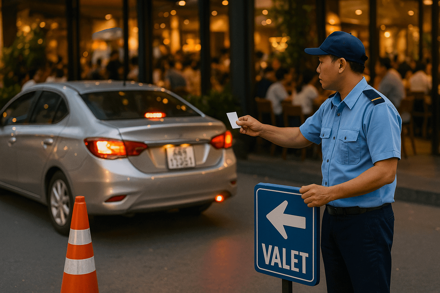 Hướng dẫn xe lùi chuồng dịch vụ bảo vệ giữ xe