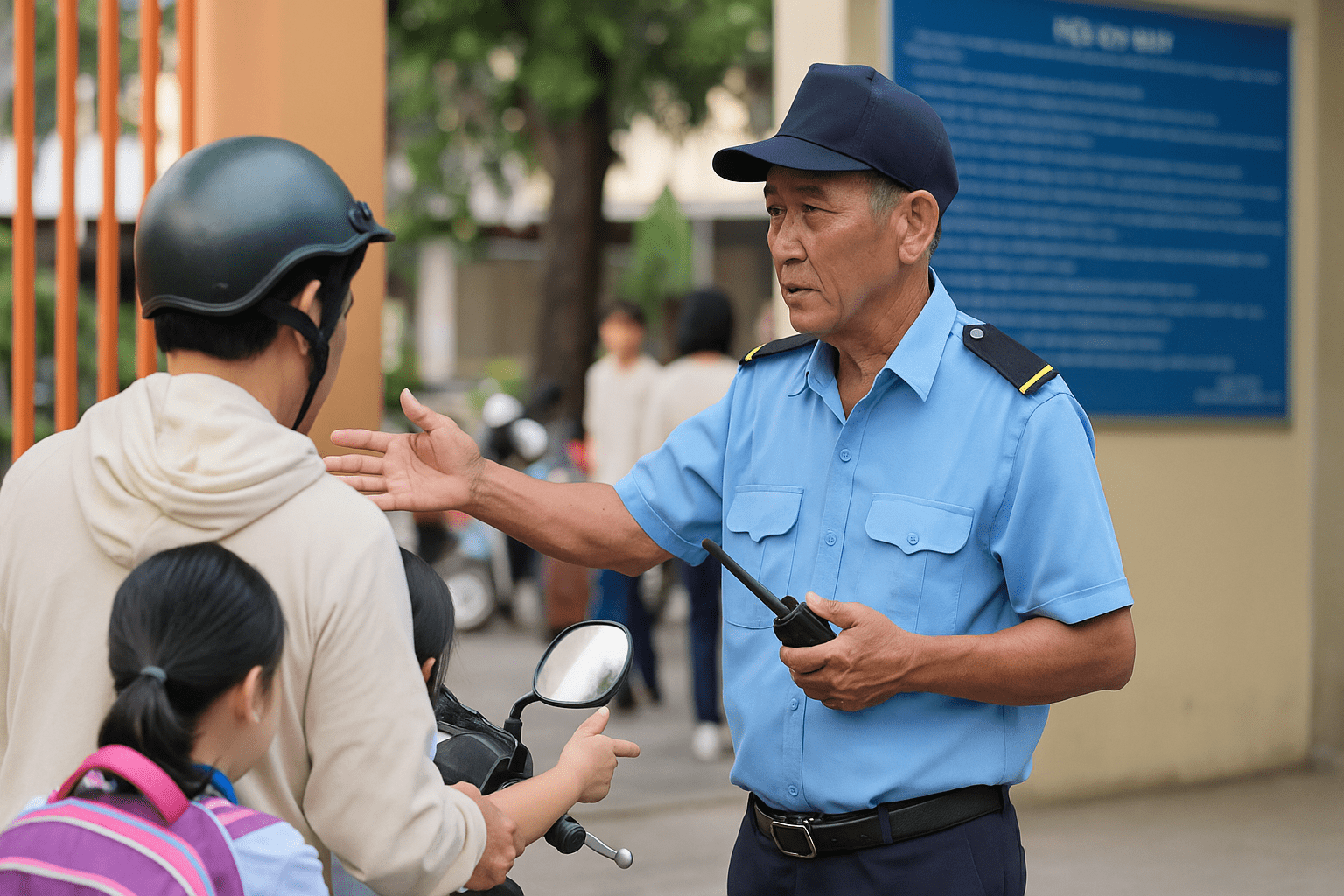 Bảo vệ lớn tuổi hỗ trợ cổng trường – tuyển bảo vệ lớn tuổi tại TPHCM