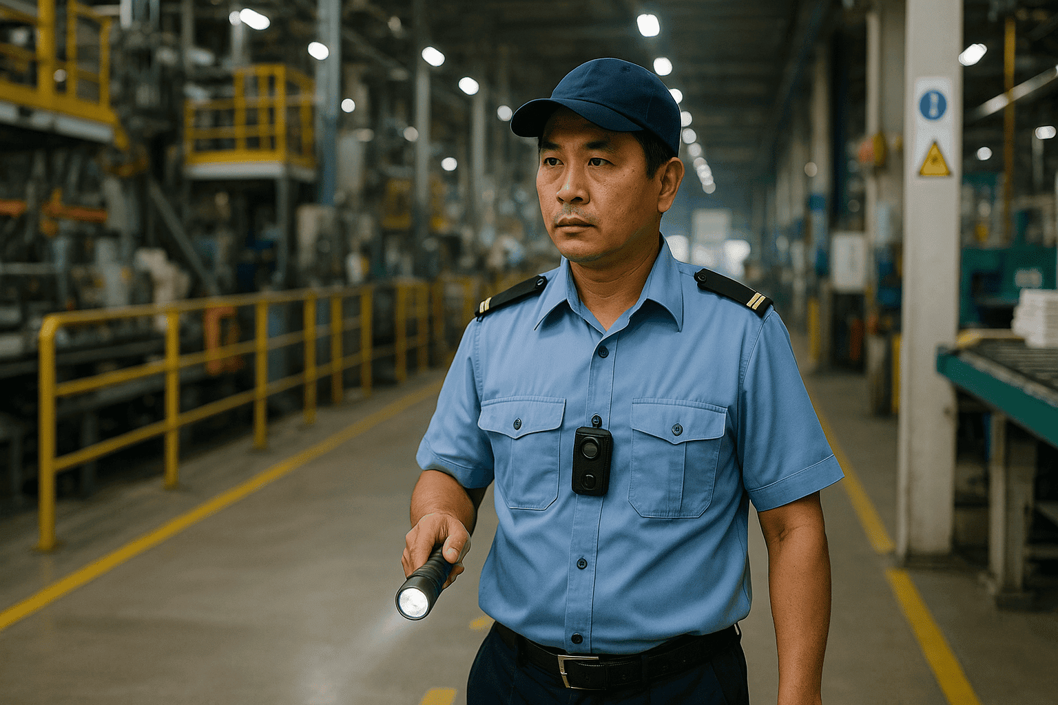 Tuần tra nhà xưởng dịch vụ bảo vệ nhà máy an toàn