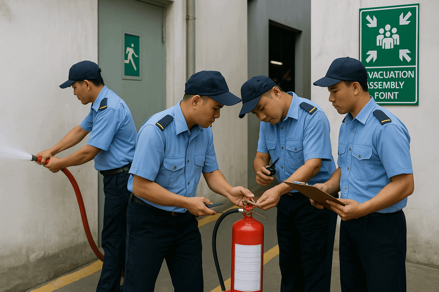 Diễn tập PCCC dịch vụ bảo vệ khu công nghiệp