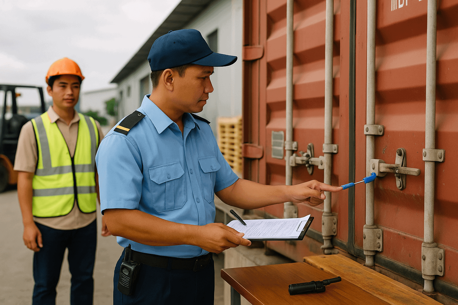 Đối chiếu chứng từ container dịch vụ bảo vệ khu công nghiệp