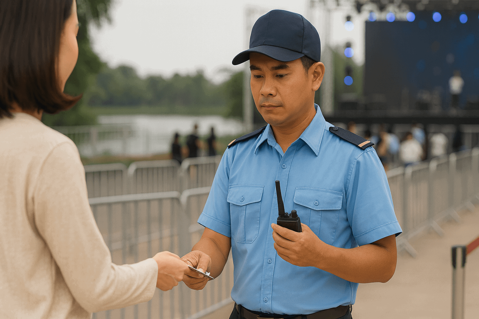 Bảo vệ sự kiện phân luồng khách trong việc làm bảo vệ Bình Thạnh