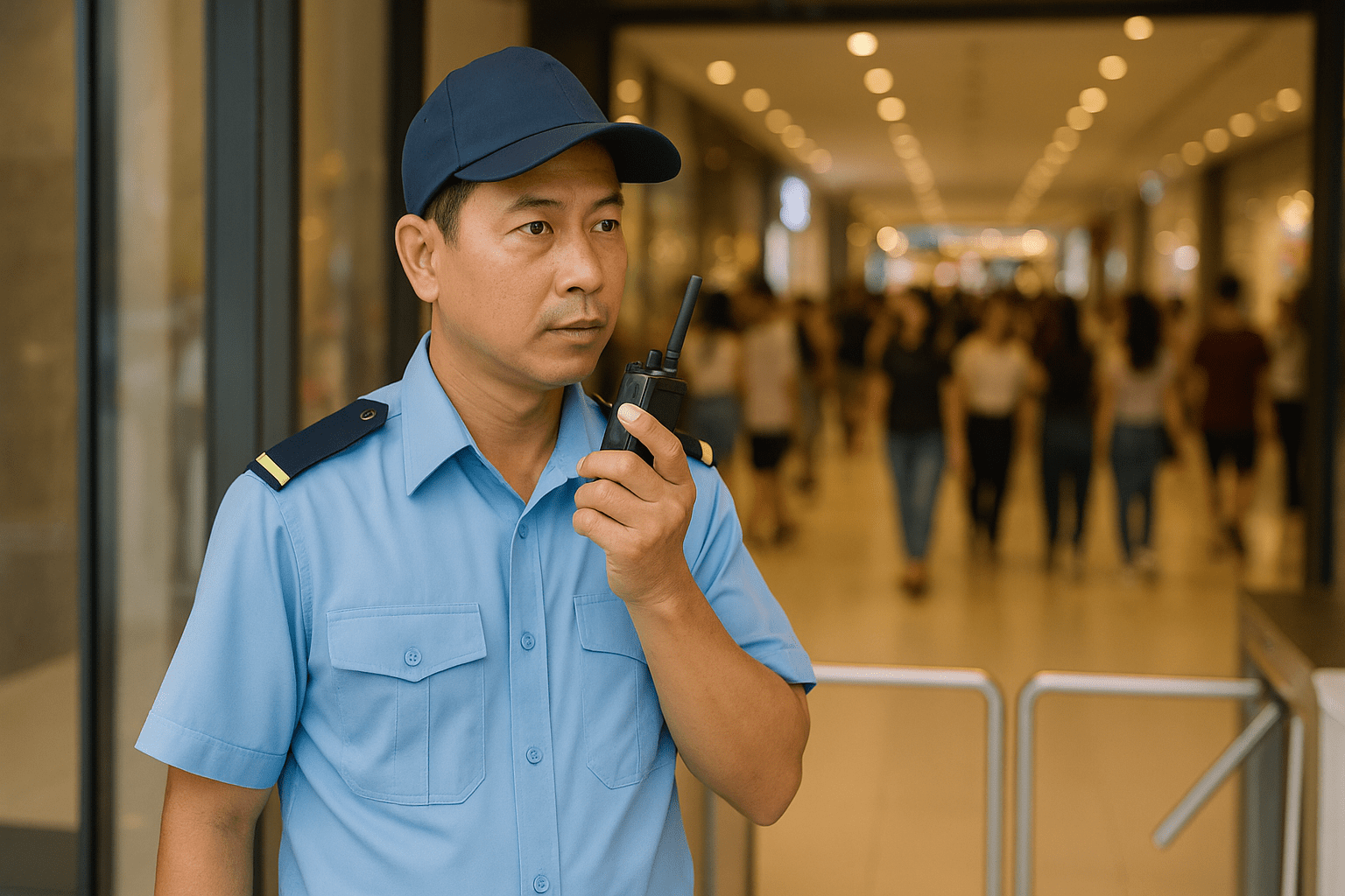 Bảo vệ chuyên nghiệp trong trung tâm thương mại Gò Vấp