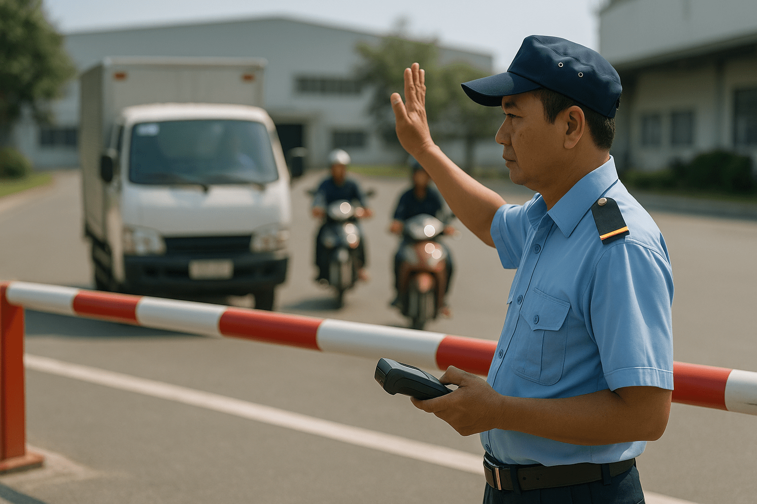 Bảo vệ trực cổng khu công nghiệp – Việc làm bảo vệ Quận 12, kiểm soát ra vào an toàn