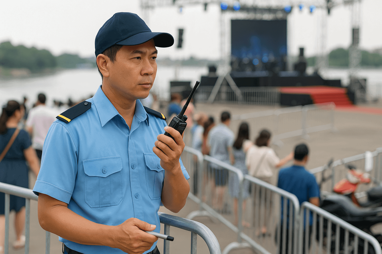 Bảo vệ sự kiện phân luồng khách trong việc làm bảo vệ Quận 4