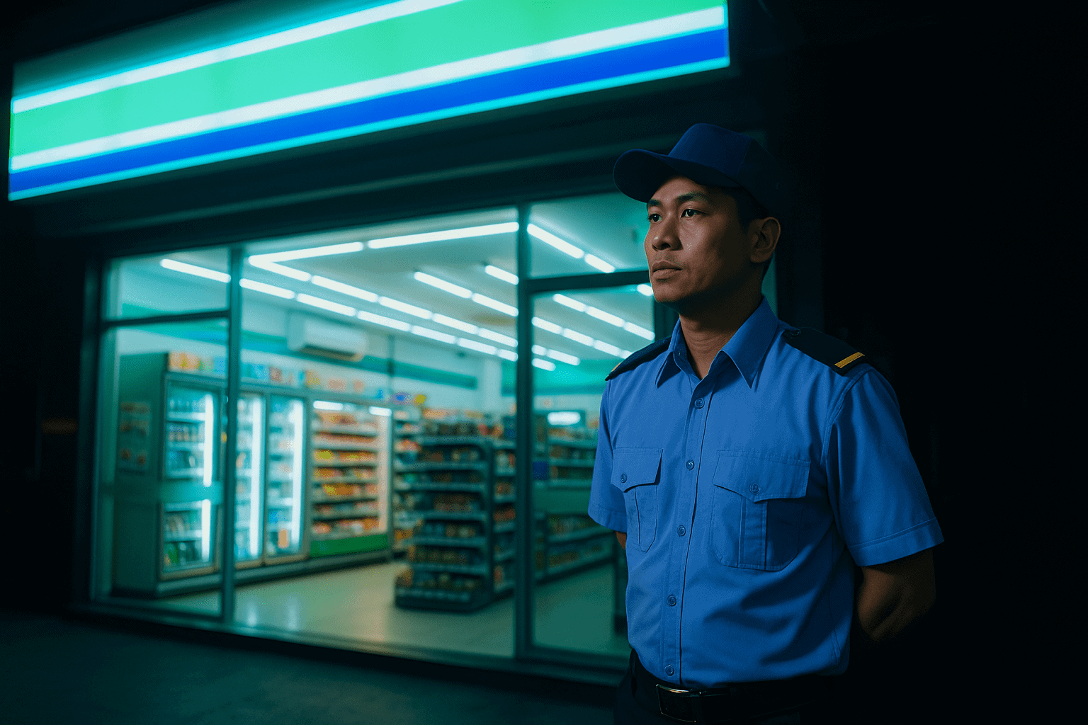 Việc làm bảo vệ Tân Phú ca đêm tại cửa hàng tiện lợi an toàn và ổn định