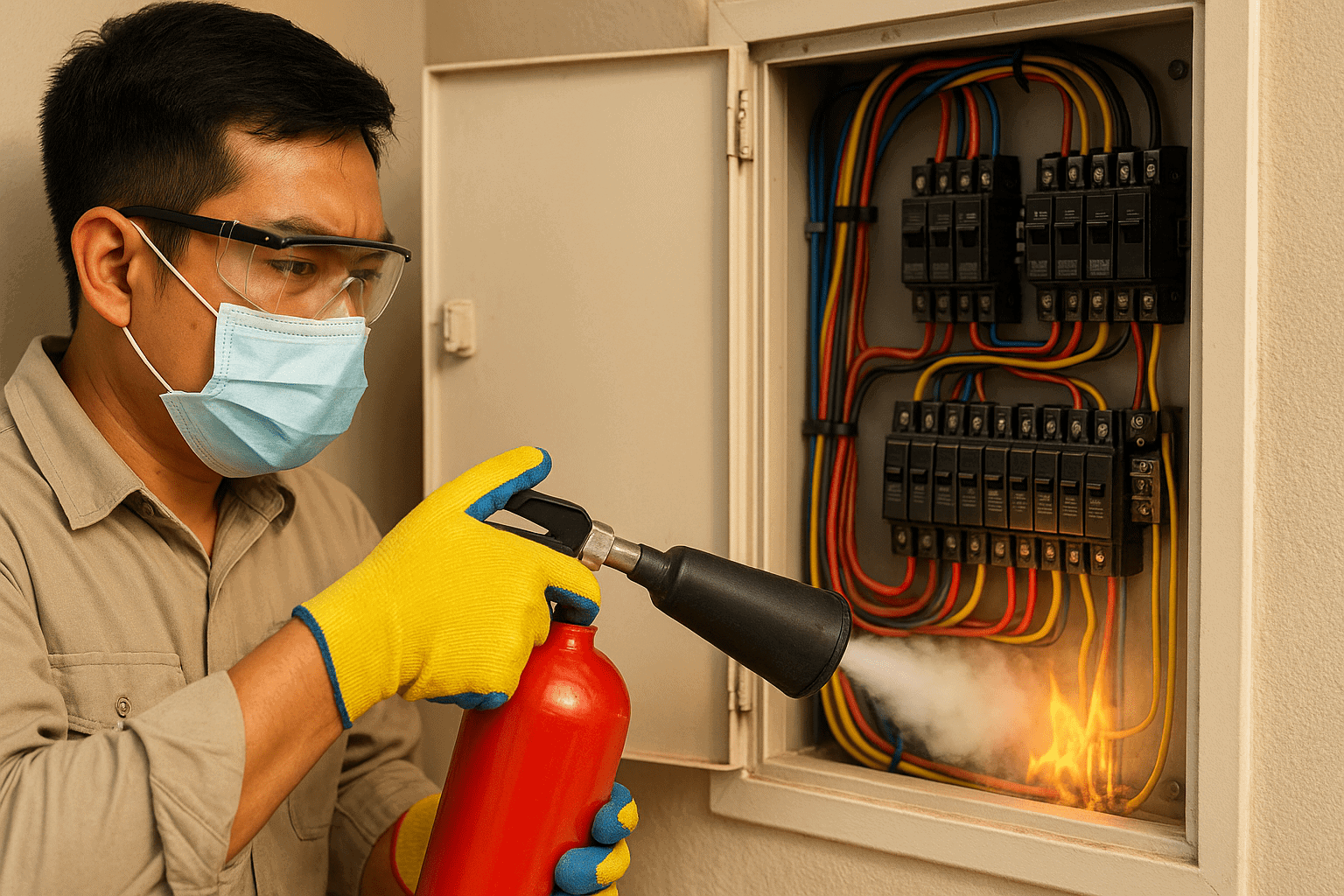 Cách sử dụng bình chữa cháy CO2 cho cháy điện