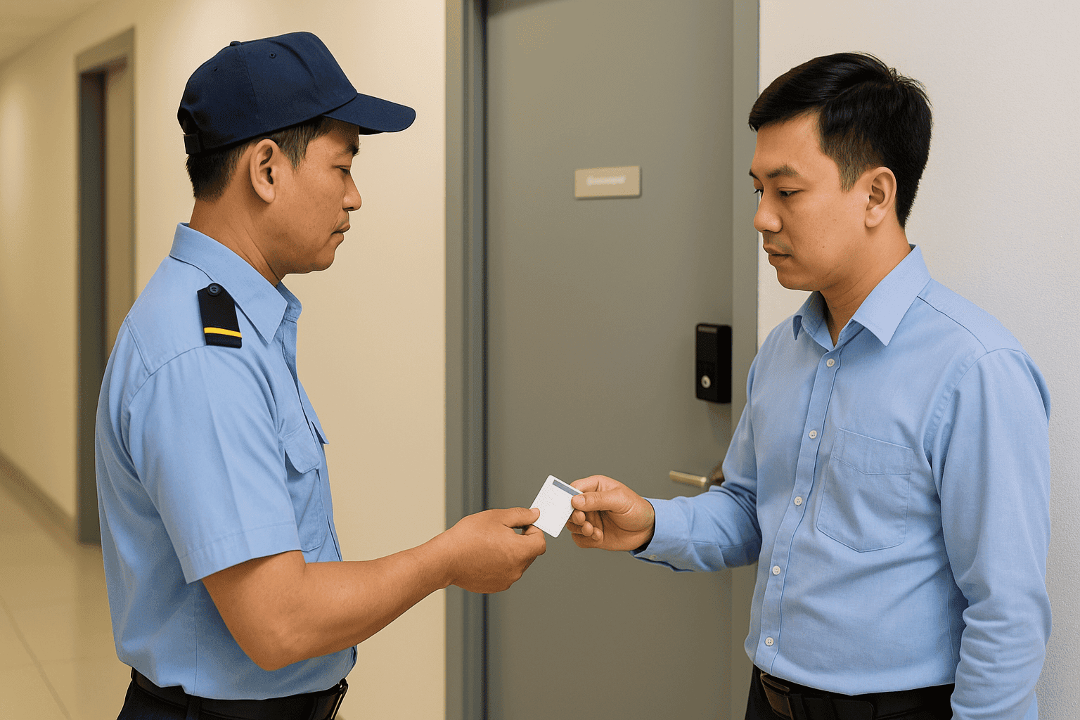 Kiểm soát thẻ nhân viên tại khu vực hạn chế ngân hàng