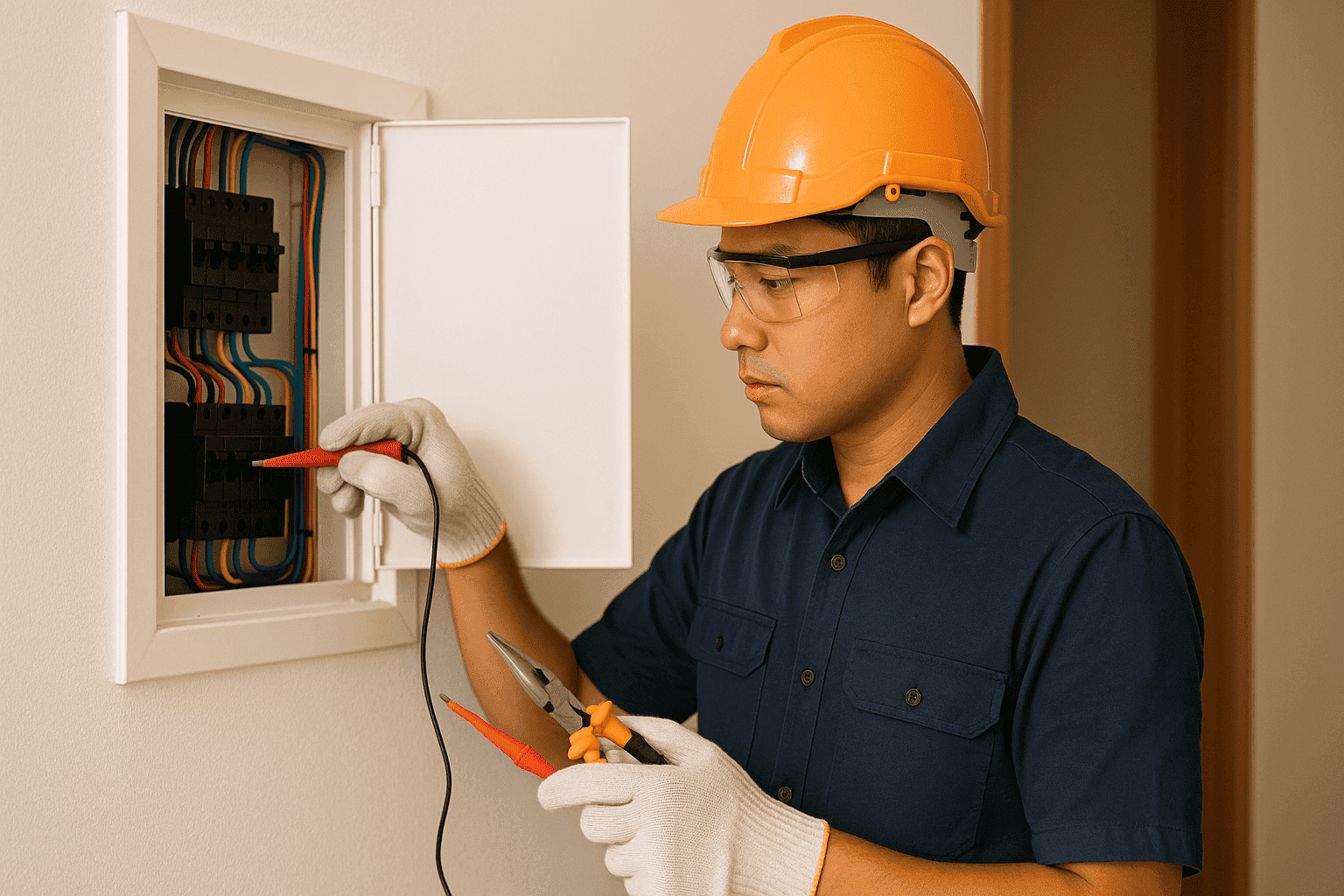 Thợ điện kiểm tra tủ điện an toàn cách phòng tránh chập điện