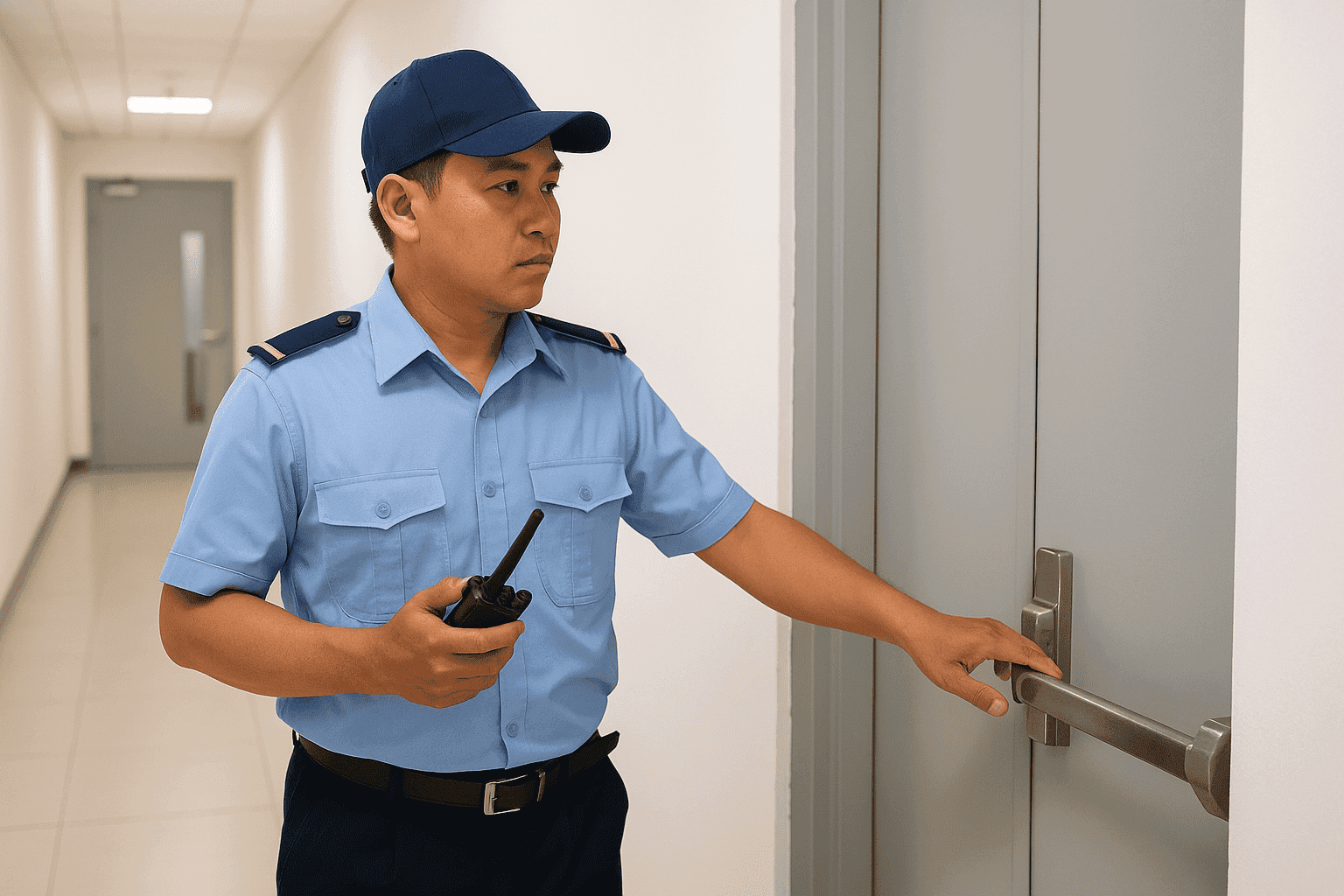 Tuần tra hành lang trong nghiệp vụ tuần tra an ninh ngân hàng
