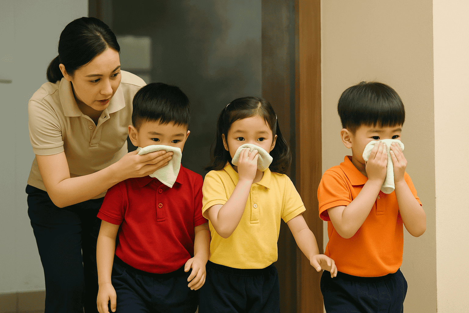 Kỹ năng phòng cháy chữa cháy cho trẻ khi thoát hiểm có khói