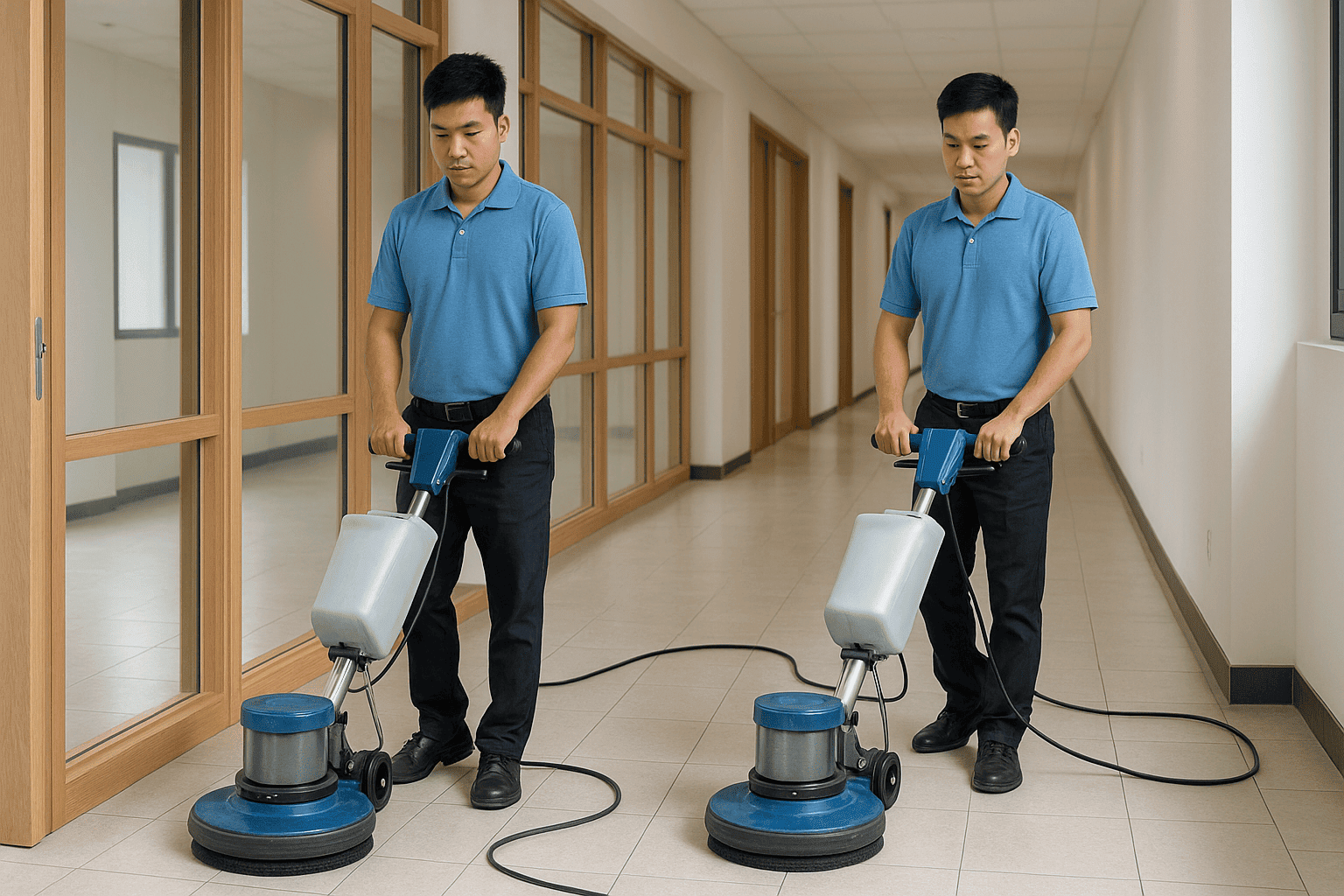 Vệ sinh công nghiệp Bắc Kạn với hai máy chà sàn đơn