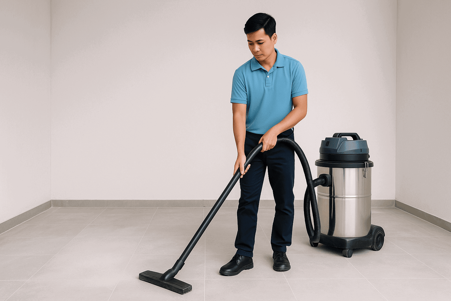 Vệ sinh công nghiệp Cần Thơ hút bụi mịn sau xây dựng