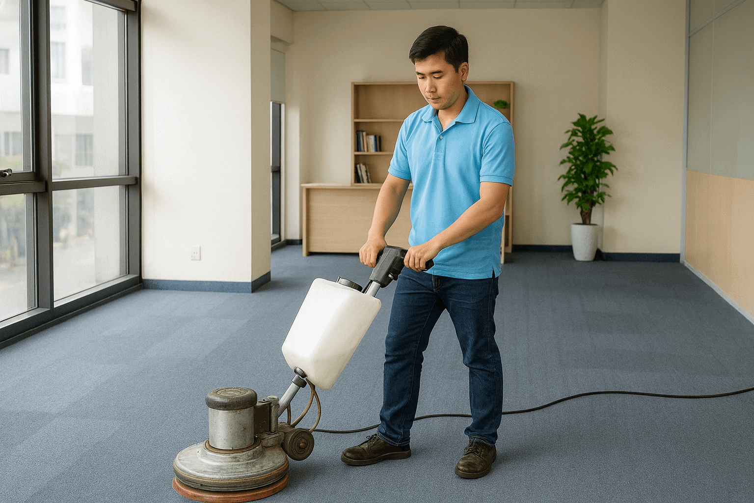 Vệ sinh công nghiệp TPHCM giặt thảm văn phòng hiệu quả