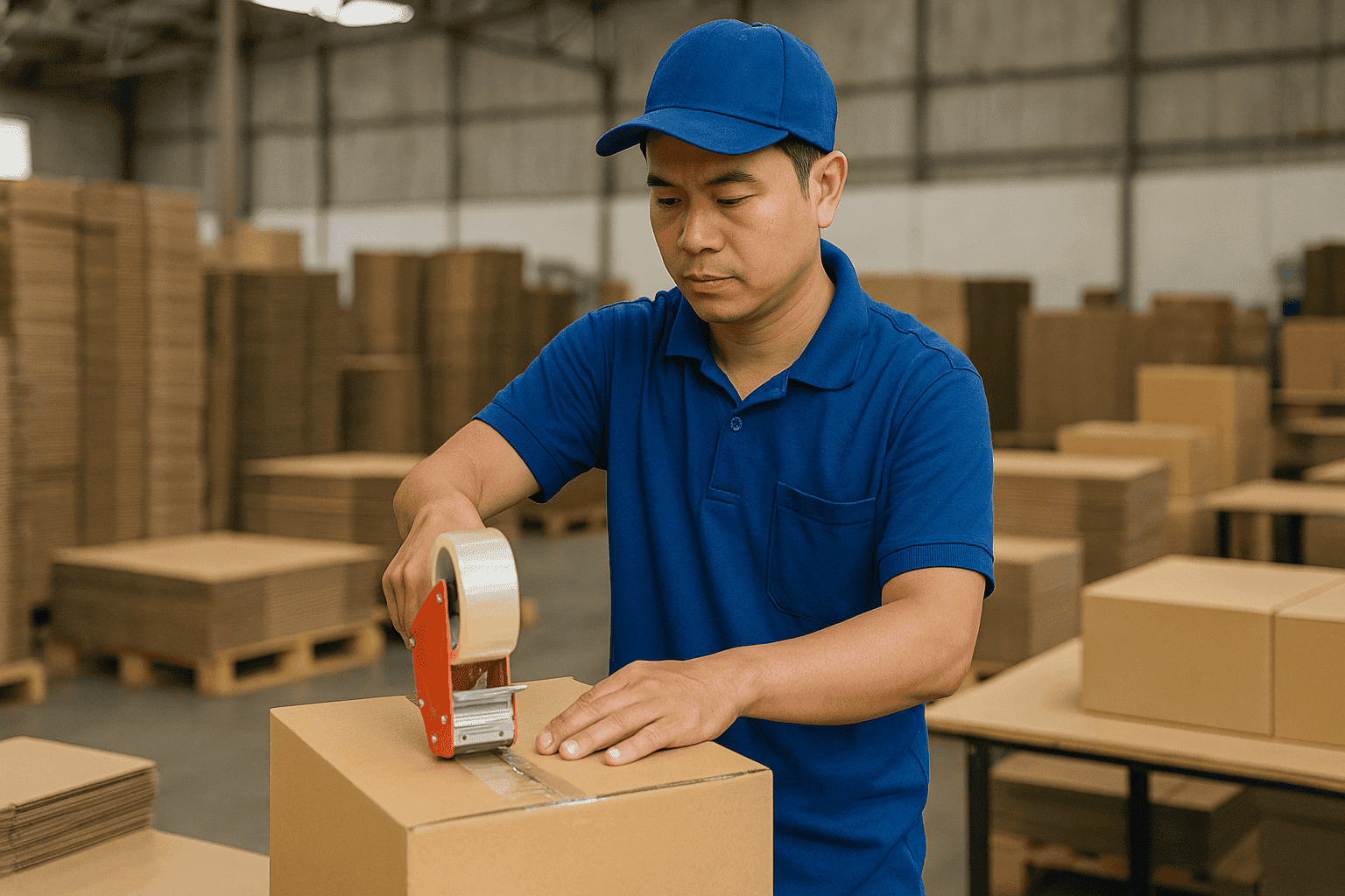 Nhân viên gấp thùng carton việc làm bao ăn ở Bình Dương