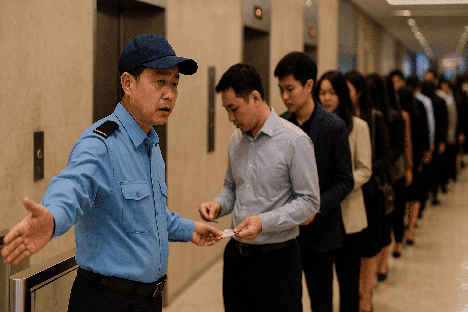 Việc làm bảo vệ Hóc Môn tại tòa nhà văn phòng giờ cao điểm