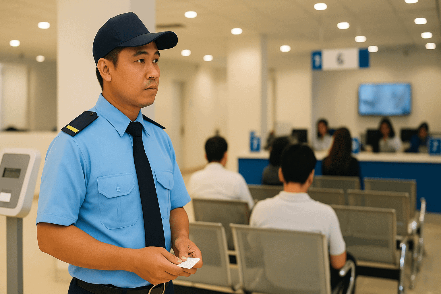 Ảnh việc làm bảo vệ Nhà Bè tại chi nhánh ngân hàng sảnh giao dịch